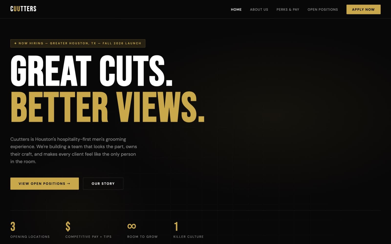 jobs.cuutters.com careers portal — open positions & application pipeline
